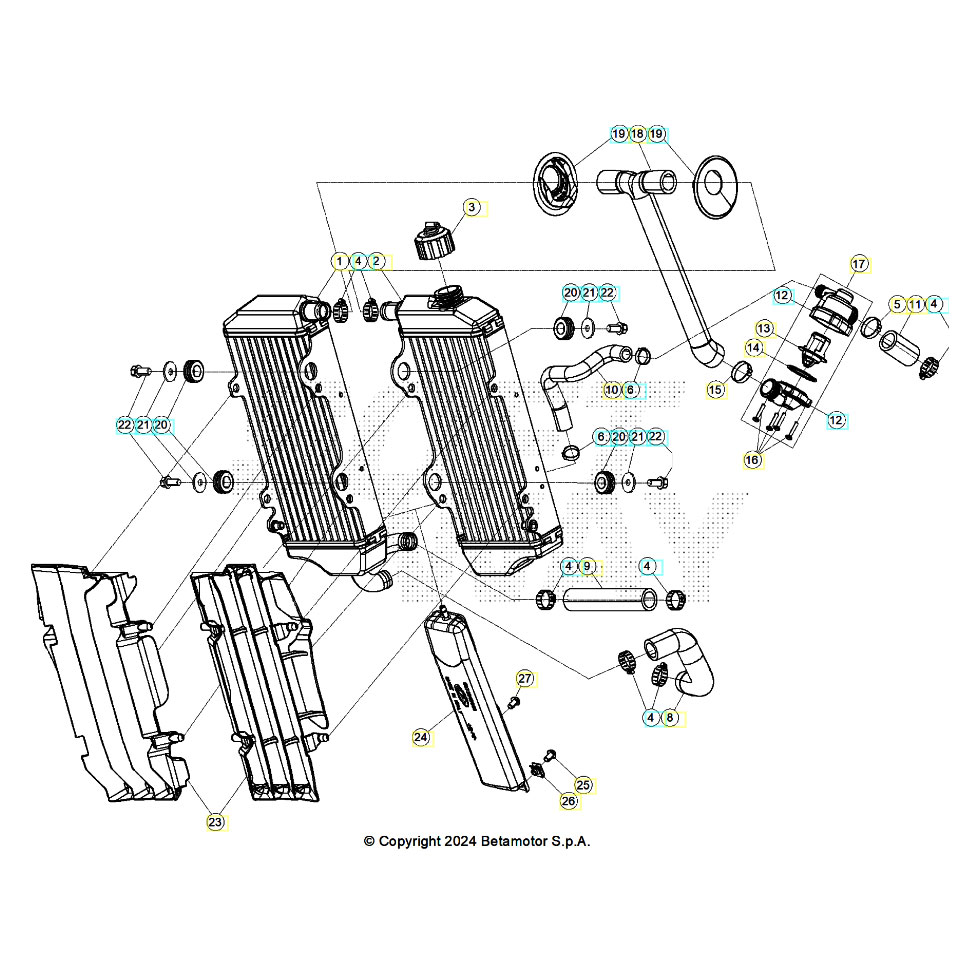 Beta RR250 25 Kühlsystem Ersatzteile