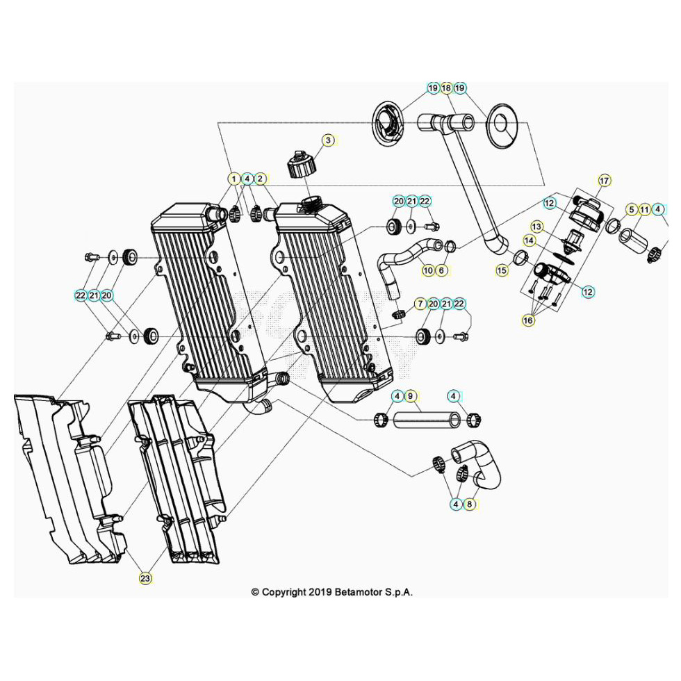 Beta RR300RC 22 Kühlsystem Ersatzteile
