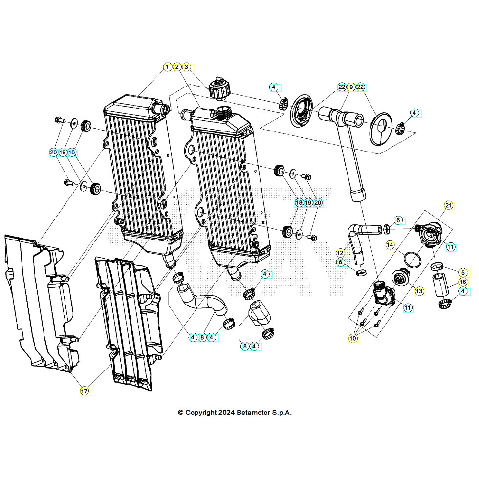 Beta RR350 24 Kühlsystem Ersatzteile