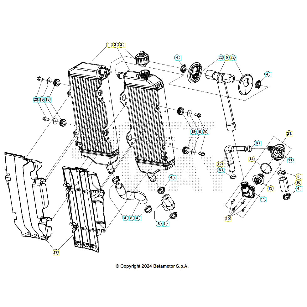 Beta RR350RC 24 4T Kühlsystem Ersatzteile Beta RR350RC 24 4T Kühlsystem Ersatzteile