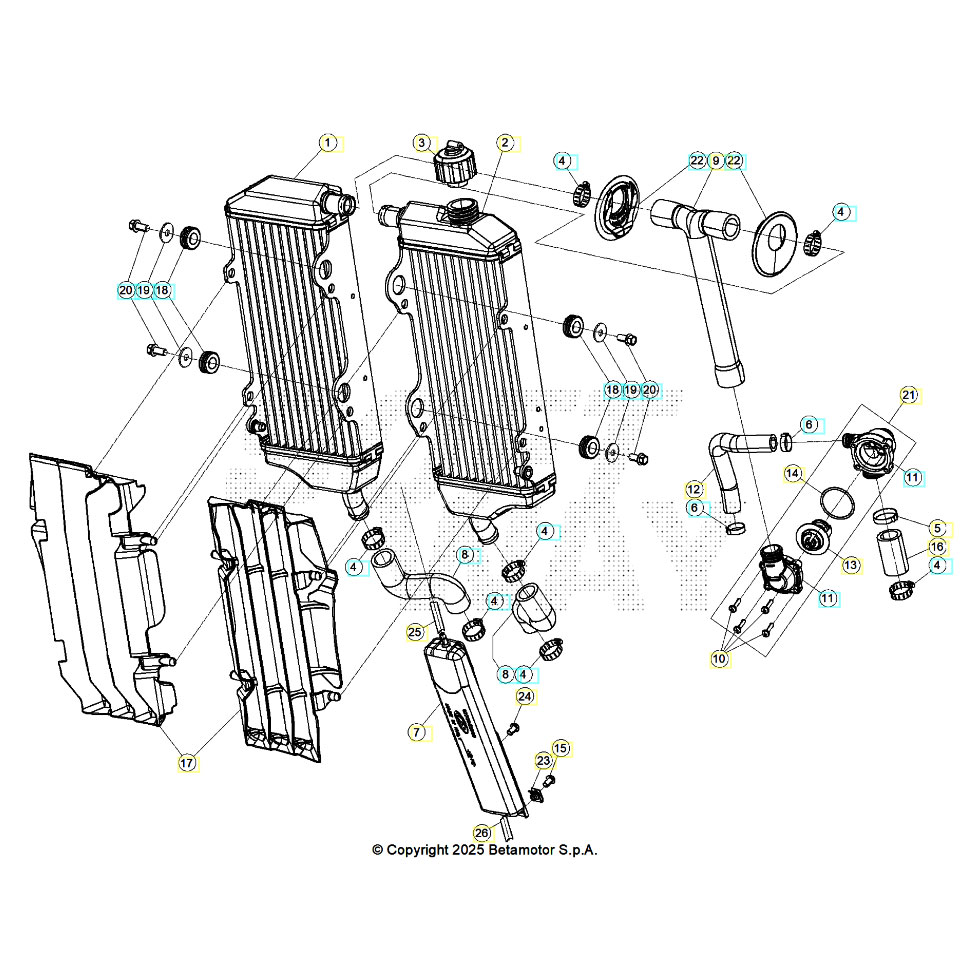 Beta RR390 26 Kühlsystem Ersatzteile