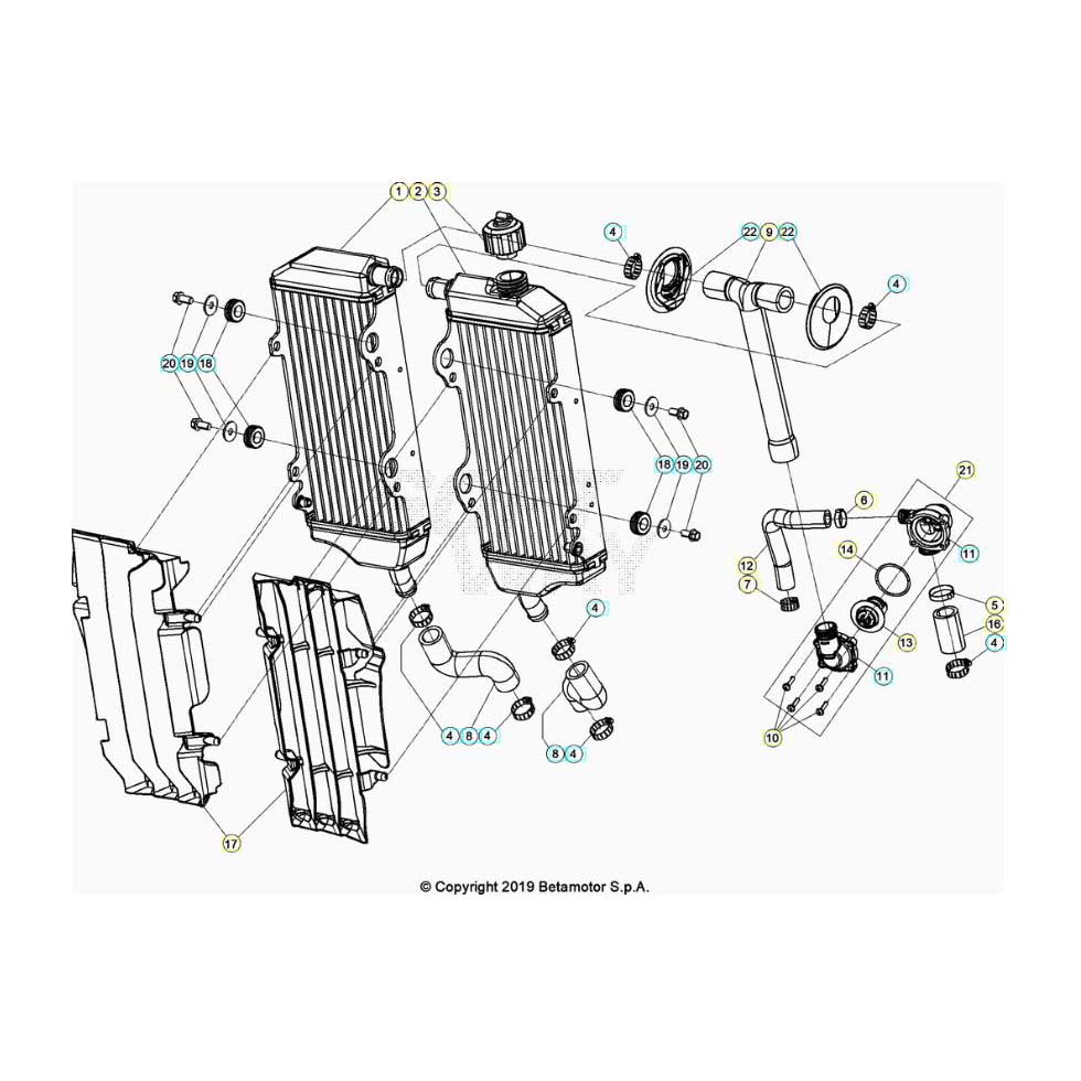 Beta RR390RC 20 4T Kühlsystem Ersatzteile