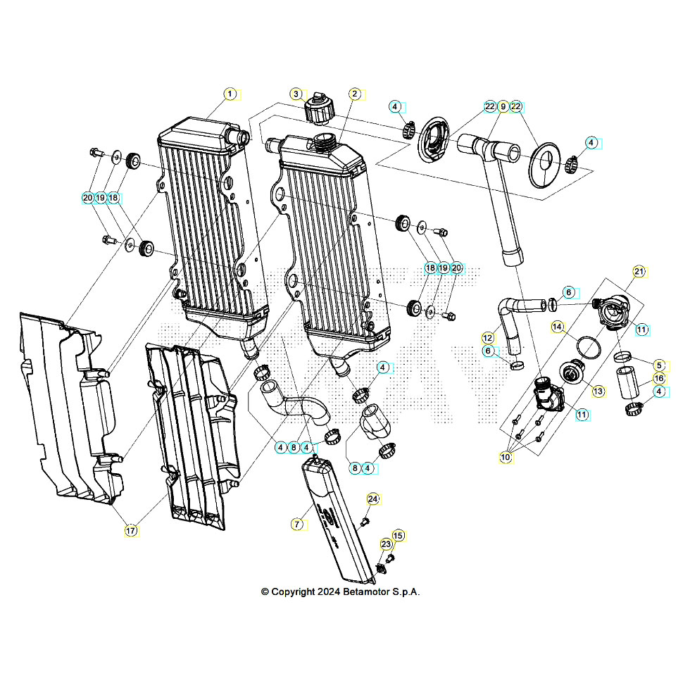 Beta RR430 25 Kühlsystem Ersatzteile Beta RR430 25 Kühlsystem Ersatzteile