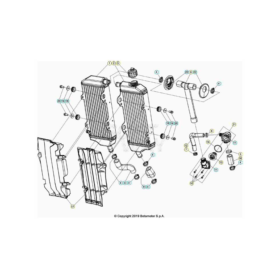 Beta RR480RC 21 4T Kühlsystem Ersatzteile