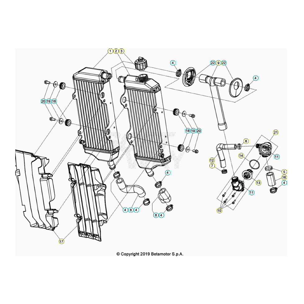 Beta RR480RC 20 4T Kühlsystem Ersatzteile Beta RR480RC 20 4T Kühlsystem Ersatzteile