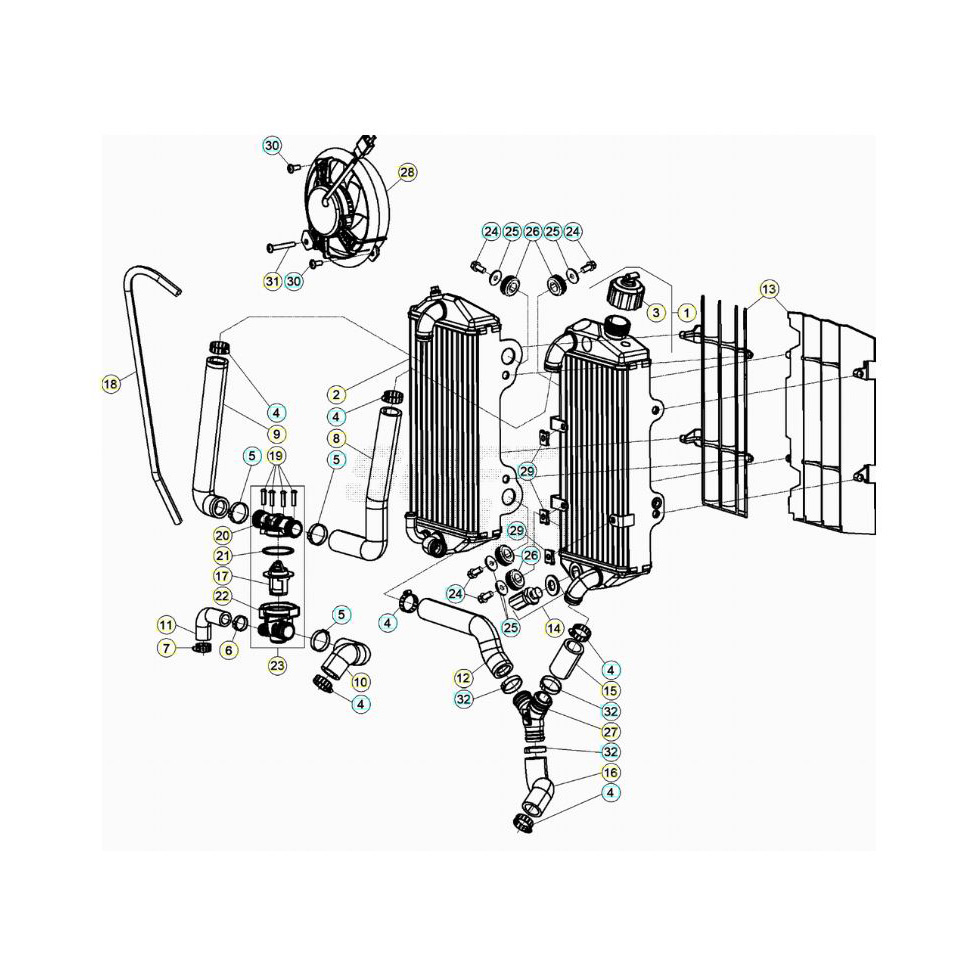 Beta Xtrainer300 21 Kühlsystem Ersatzteile Beta Xtrainer300 21 Kühlsystem Ersatzteile