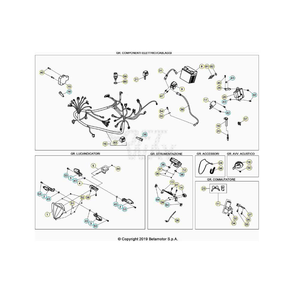 Beta RR125 LC 4T 20 Kabelstrang Ersatzteile