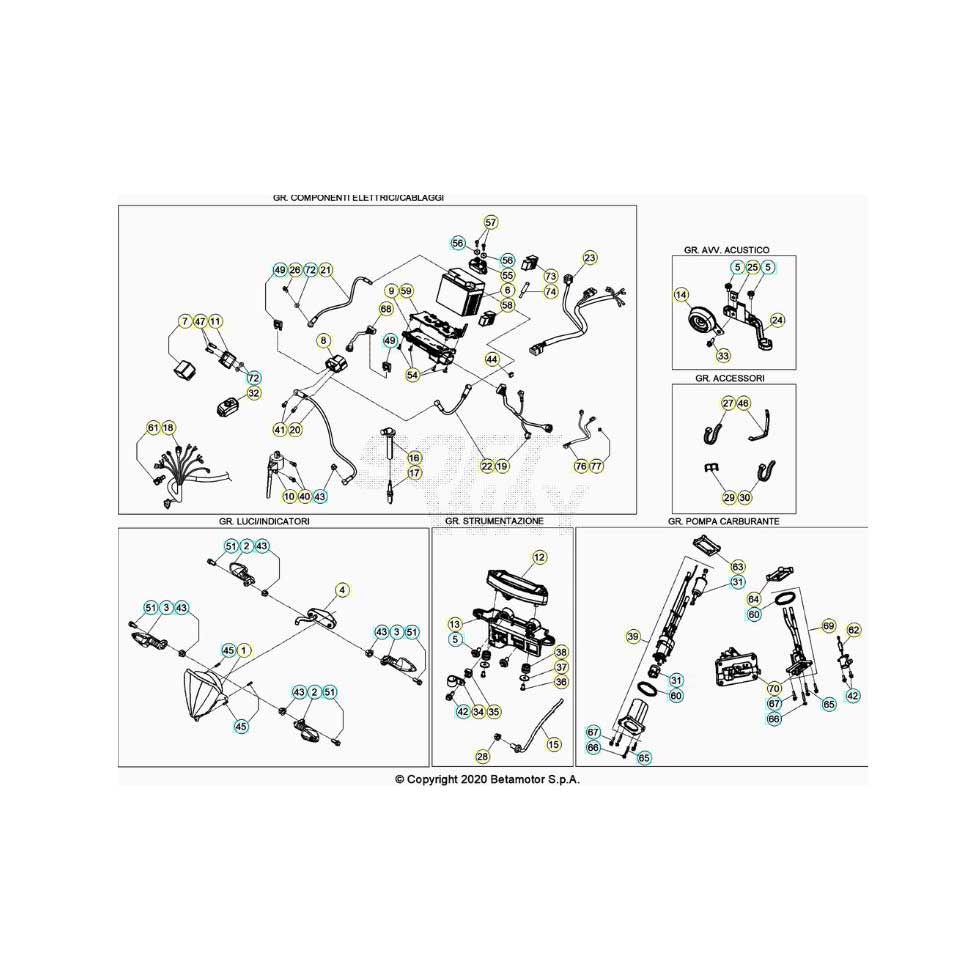 Beta RR480RC 21 4T Kabelstrang Ersatzteile Beta RR480RC 21 4T Kabelstrang Ersatzteile