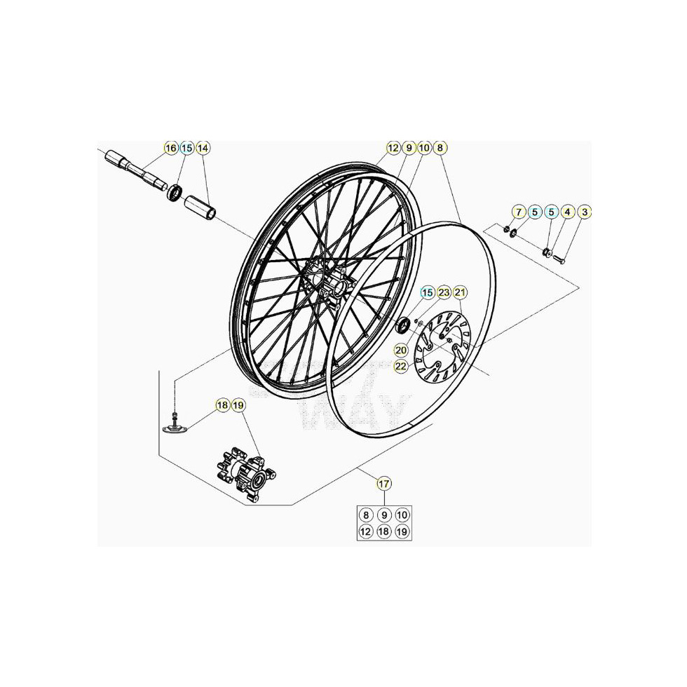 Beta EVO125 25 Vorderrad Ersatzteile Beta EVO125 25 Vorderrad Ersatzteile