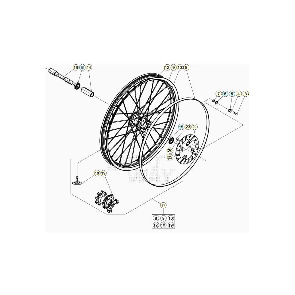 Beta EVO200 20 Vorderrad Ersatzteile Beta EVO200 20 Vorderrad Ersatzteile