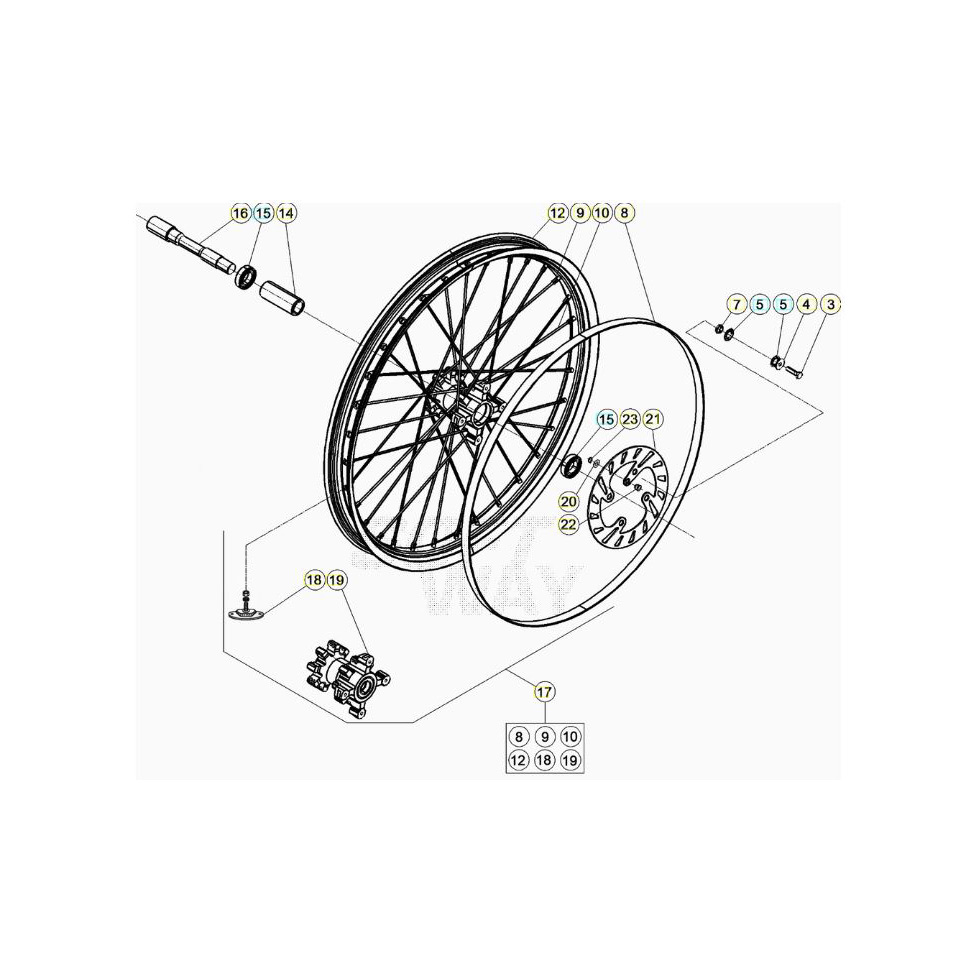 Beta EVO250 23 Vorderrad Ersatzteile Beta EVO250 23 Vorderrad Ersatzteile