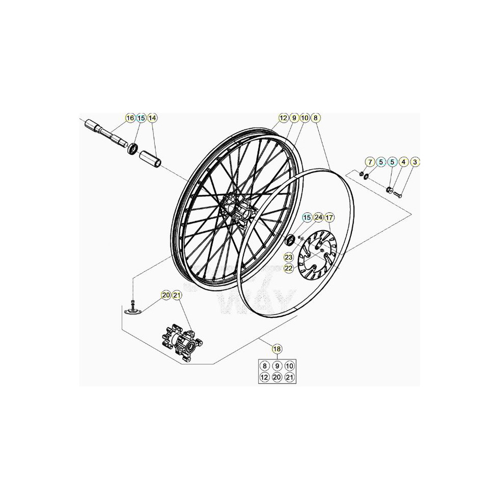 Beta EVO300 4T 20 Vorderrad Ersatzteile Beta EVO300 4T 20 Vorderrad Ersatzteile