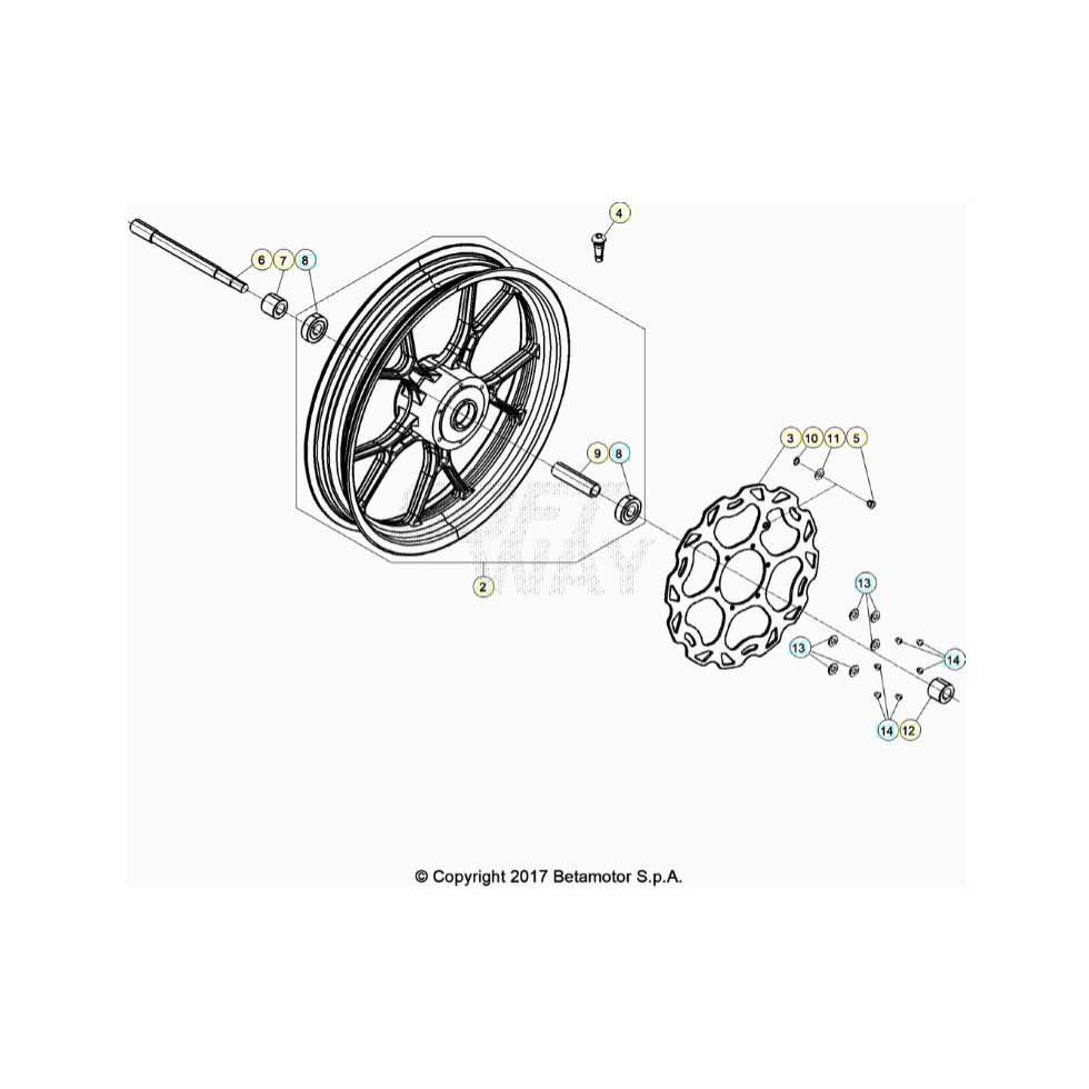 Beta RR125 LC 4T 21 Vorderrad Ersatzteile Beta RR125 LC 4T 21 Vorderrad Ersatzteile
