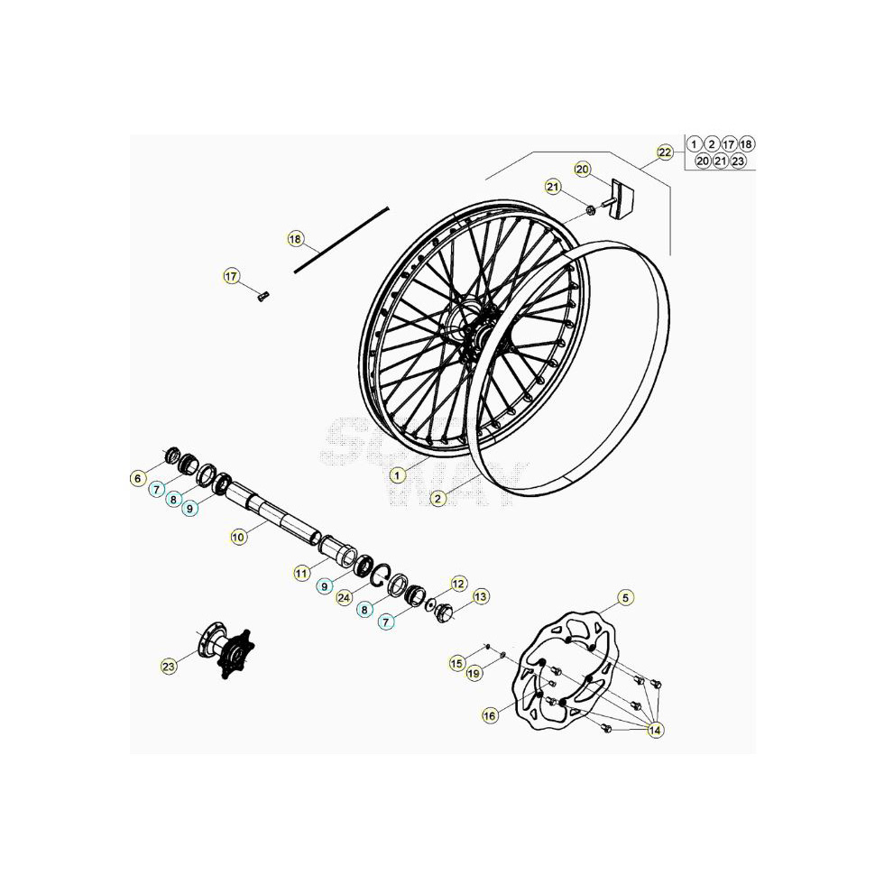 Beta RR125RC 20 Vorderrad Ersatzteile