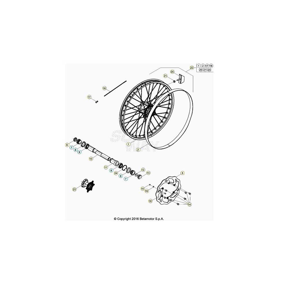 Beta RR125RC 23 Vorderrad Ersatzteile