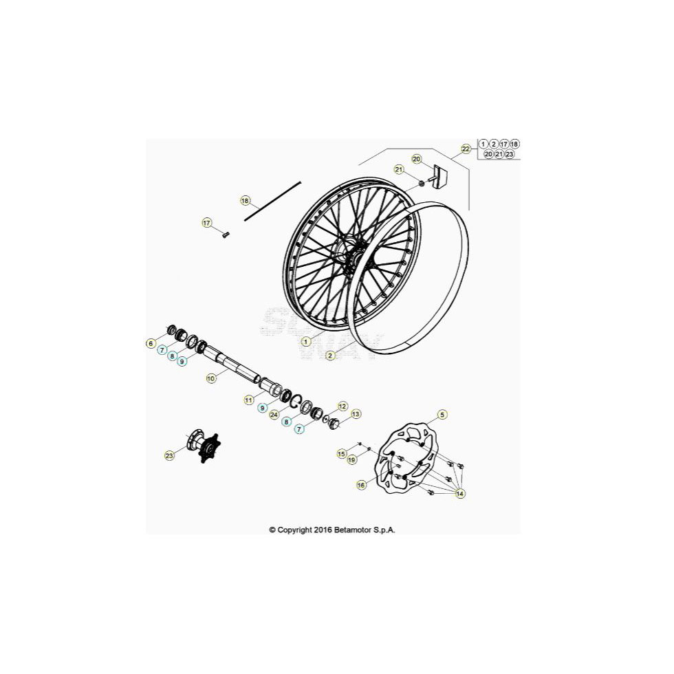 Beta RR200RC 25 Vorderrad Ersatzteile