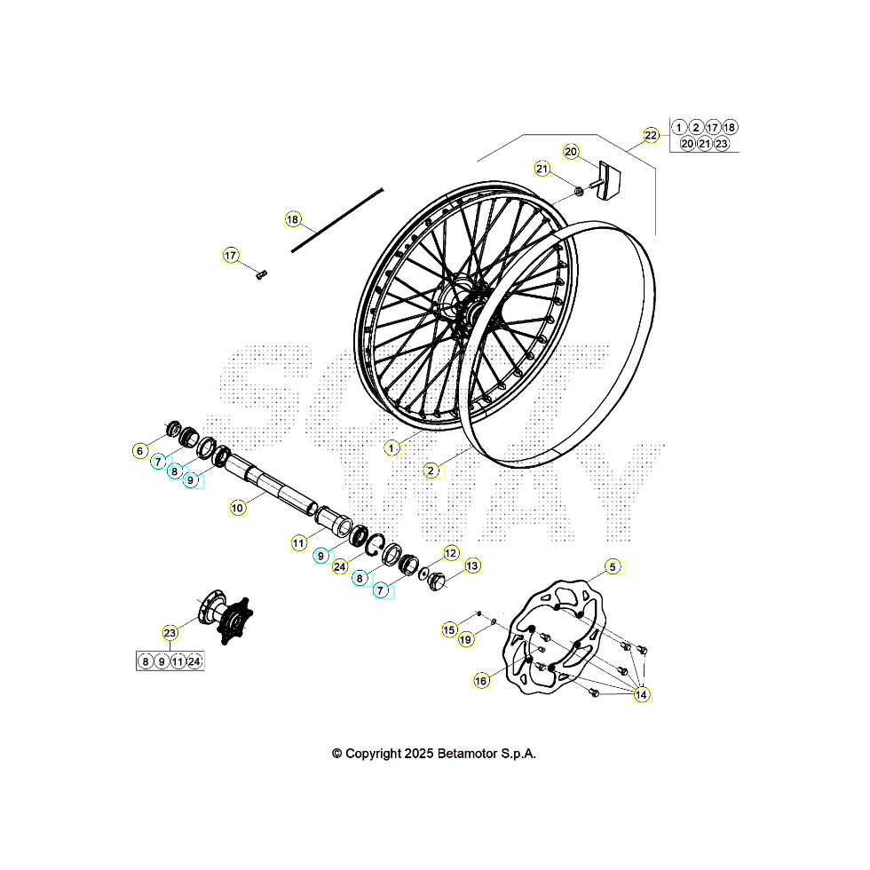Beta RR250 26 Vorderrad Ersatzteile