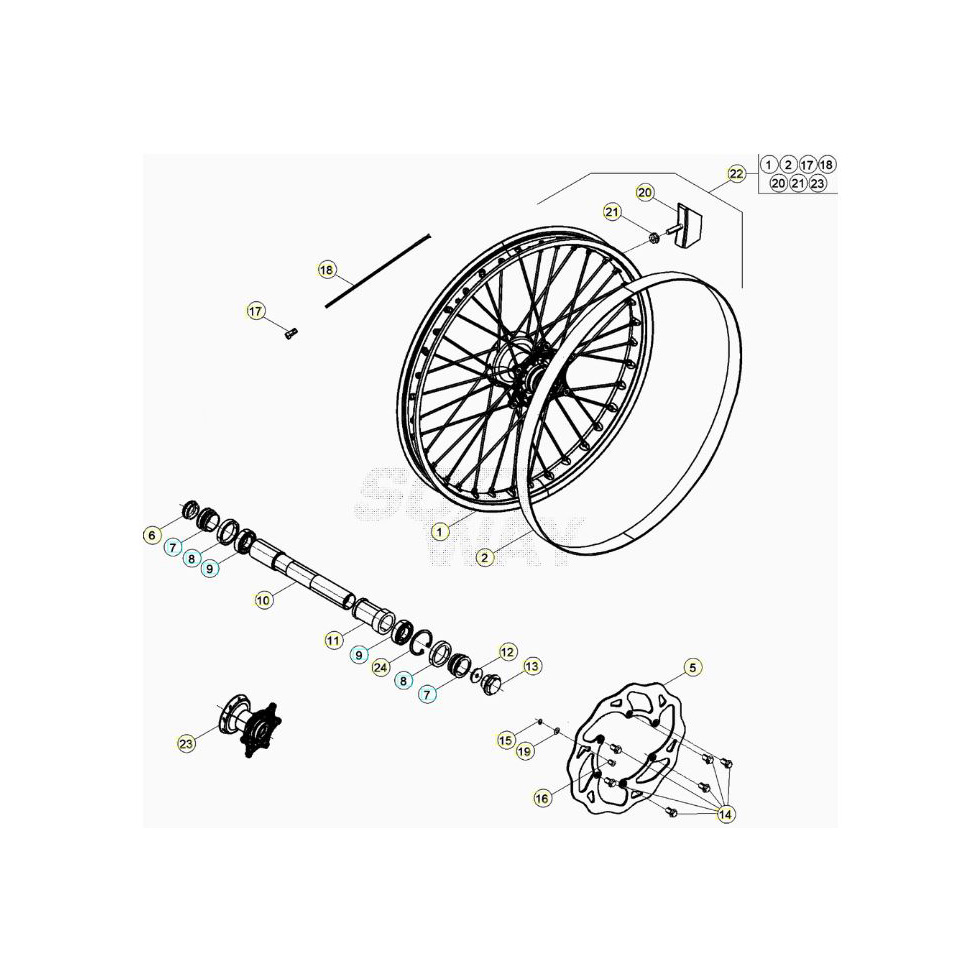 Beta RR300RC 25 Vorderrad Ersatzteile