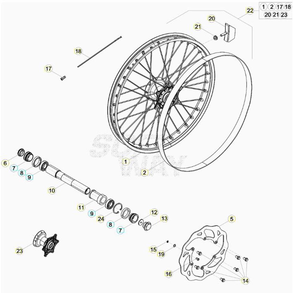 Beta RR300 20 Vorderrad Ersatzteile