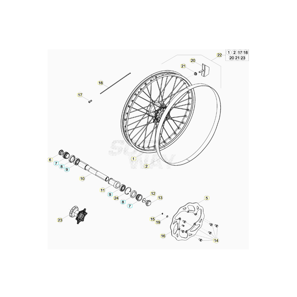 Beta RR350 20 Vorderrad Ersatzteile