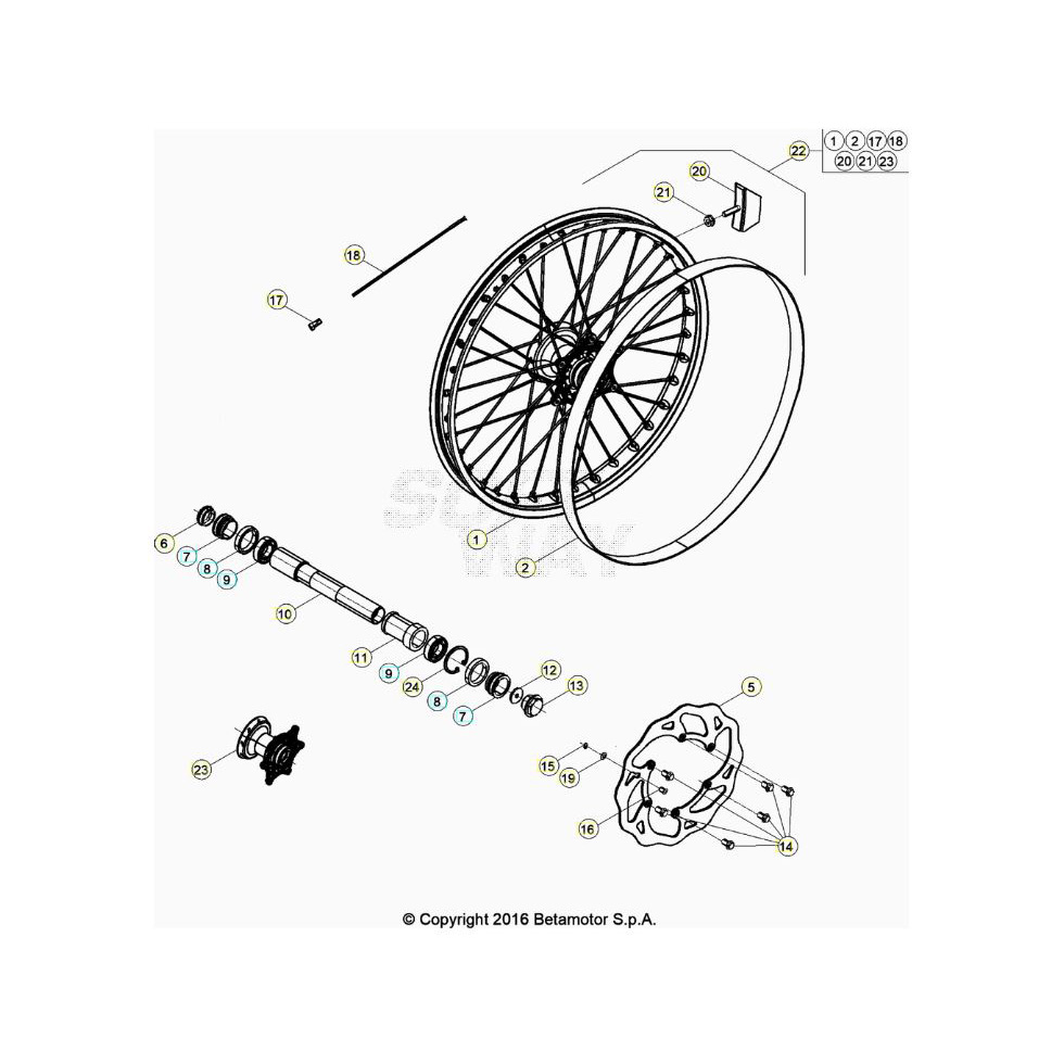 Beta RR350 25 Vorderrad Ersatzteile