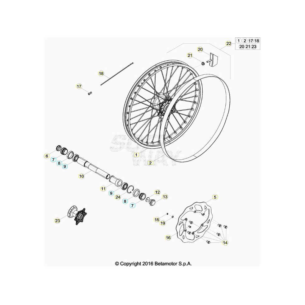 Beta RR390 20 Vorderrad Ersatzteile
