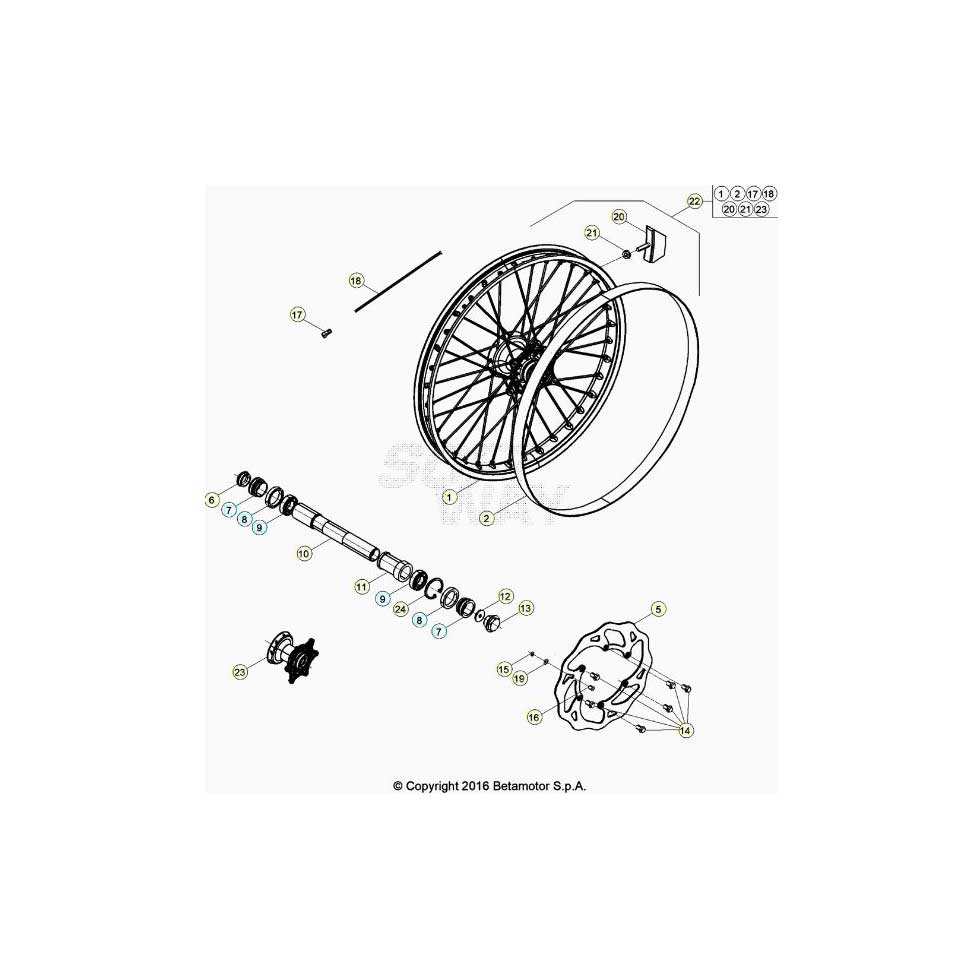 Beta RR390RC 20 4T Vorderrad Ersatzteile