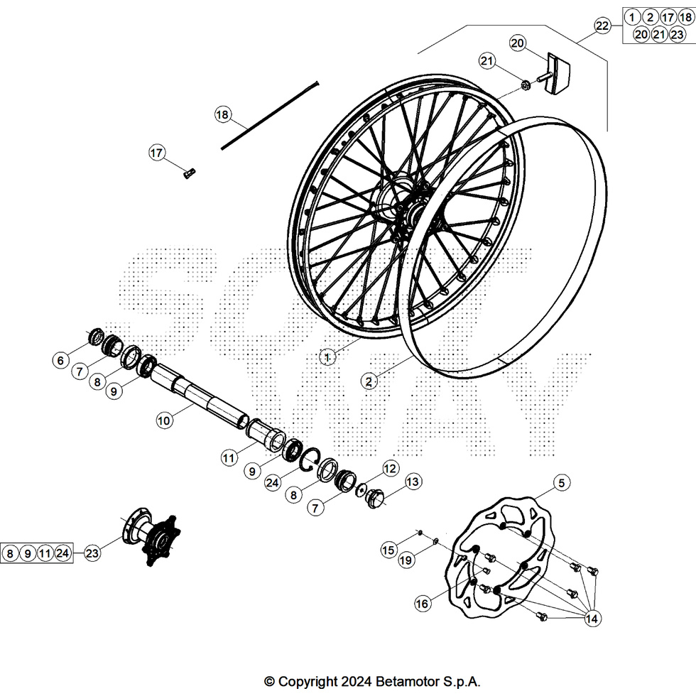 Beta RR390 Racing 26 Vorderrad Ersatzteile