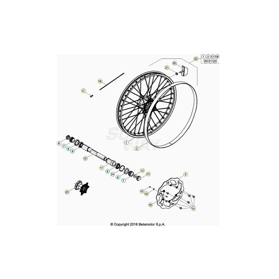 Beta RR430RC 20 4T Vorderrad Ersatzteile Beta RR430RC 20 4T Vorderrad Ersatzteile