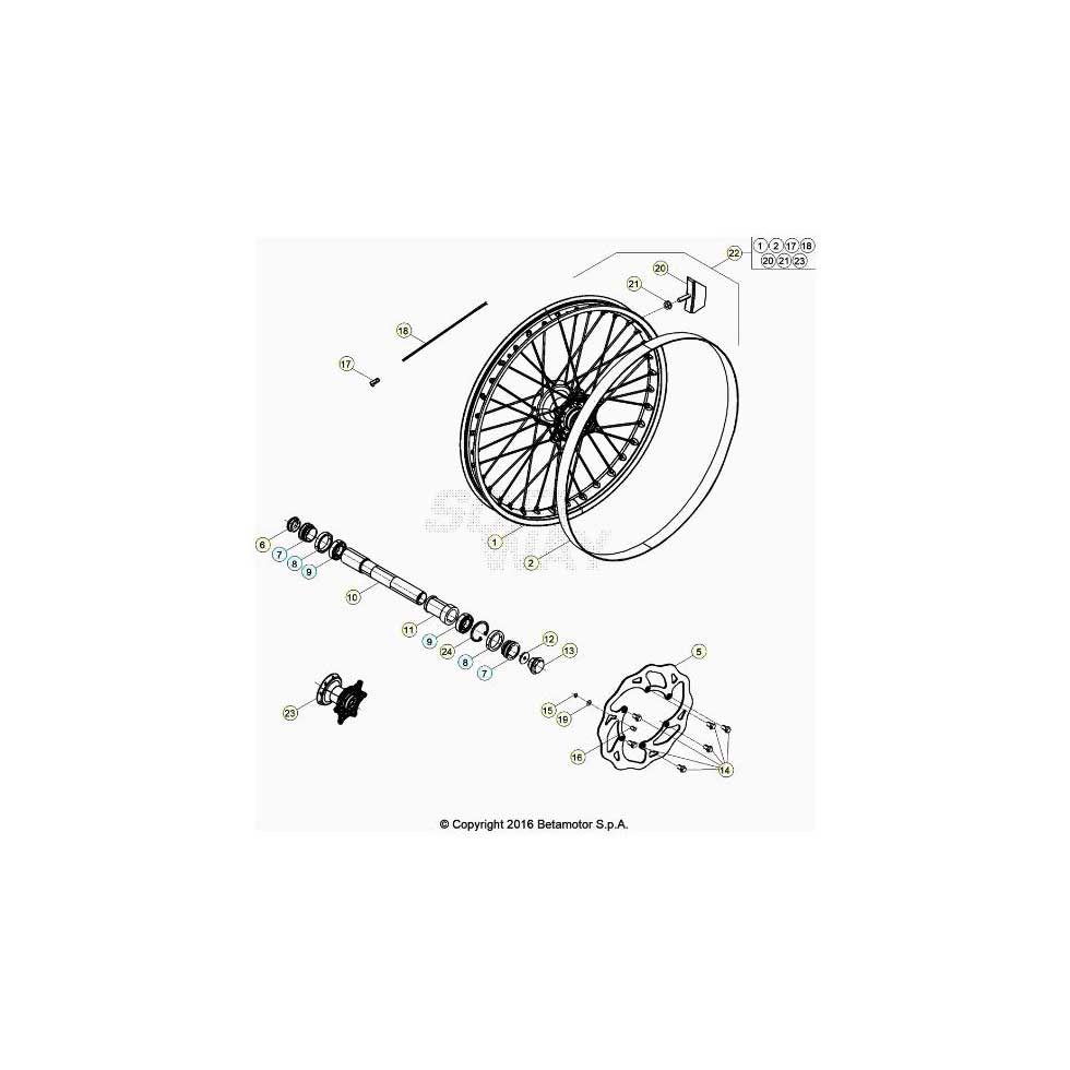 Beta RR480RC 21 4T Vorderrad Ersatzteile Beta RR480RC 21 4T Vorderrad Ersatzteile