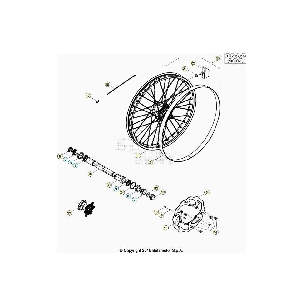 Beta RR480RC 20 4T Vorderrad Ersatzteile Beta RR480RC 20 4T Vorderrad Ersatzteile
