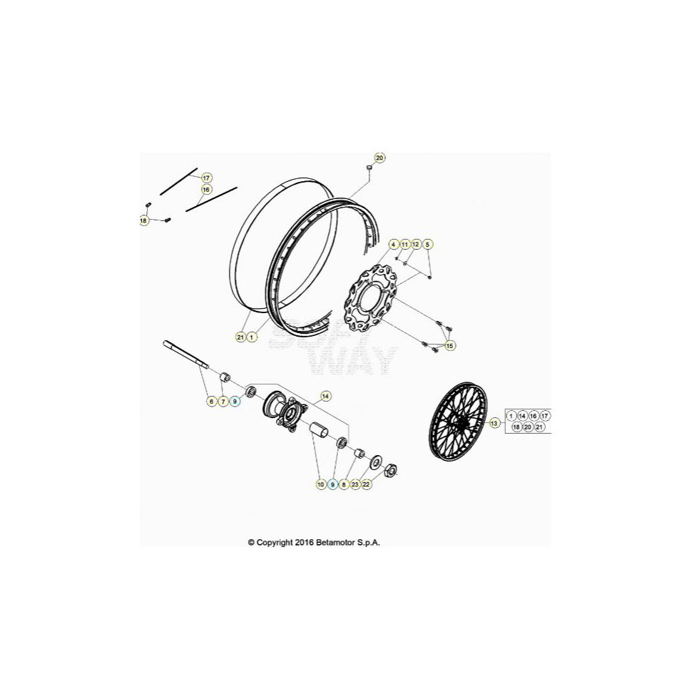 Beta RR50 20 Vorderrad Ersatzteile