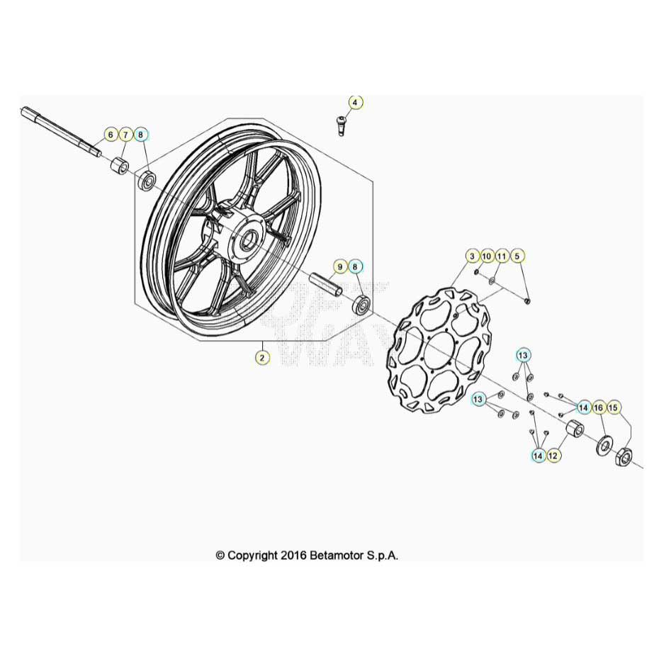 Beta RR50 Street 20 Vorderrad Ersatzteile
