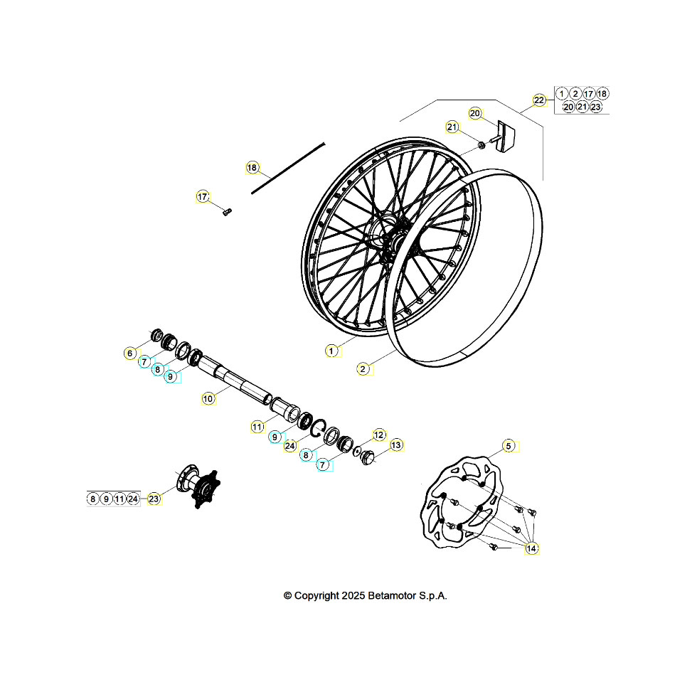 Beta RX350 26 Vorderrad Ersatzteile