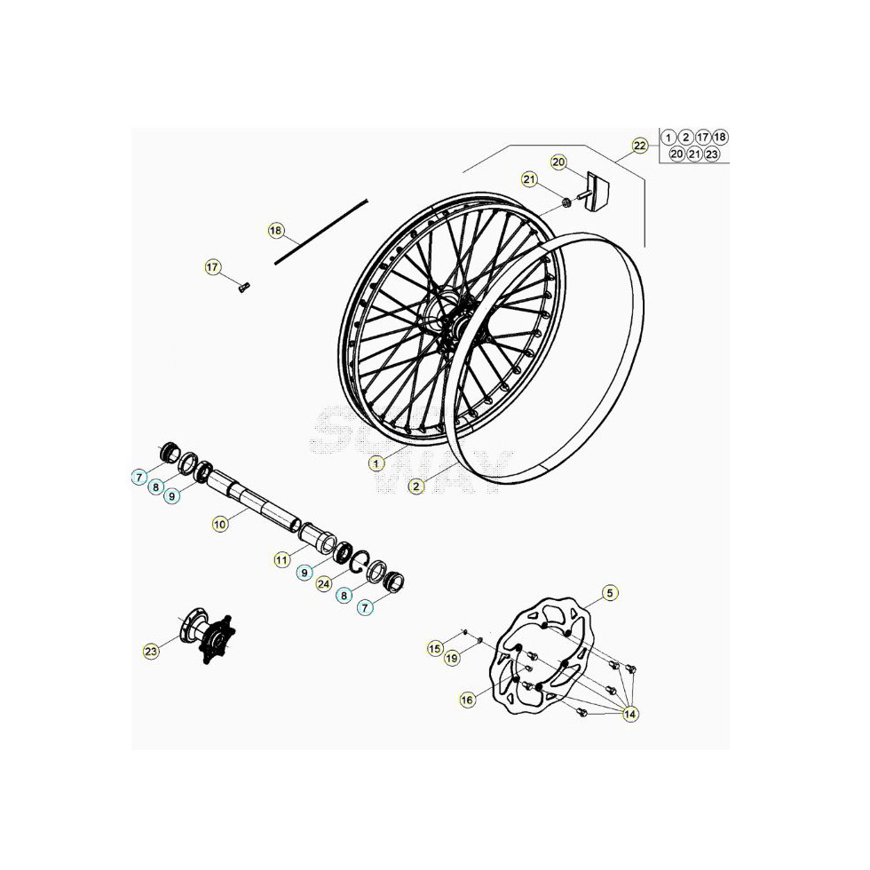 Beta Xtrainer300 24 Vorderrad Ersatzteile Beta Xtrainer300 24 Vorderrad Ersatzteile
