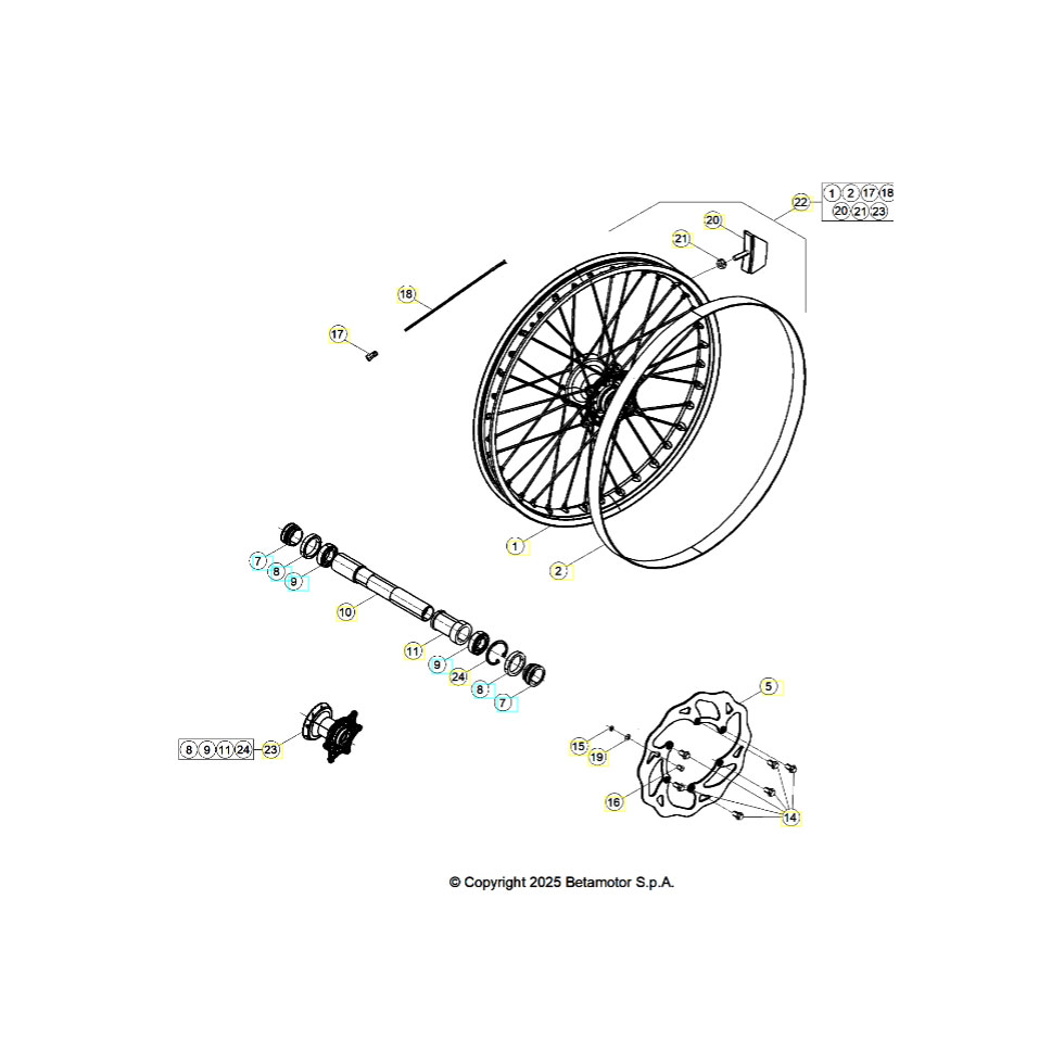 Beta Xtrainer250 26 Vorderrad Ersatzteile