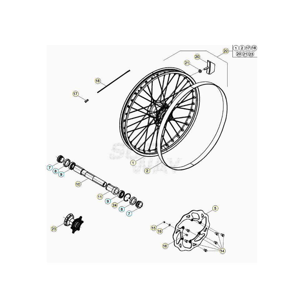 Beta Xtrainer300 21 Vorderrad Ersatzteile Beta Xtrainer300 21 Vorderrad Ersatzteile