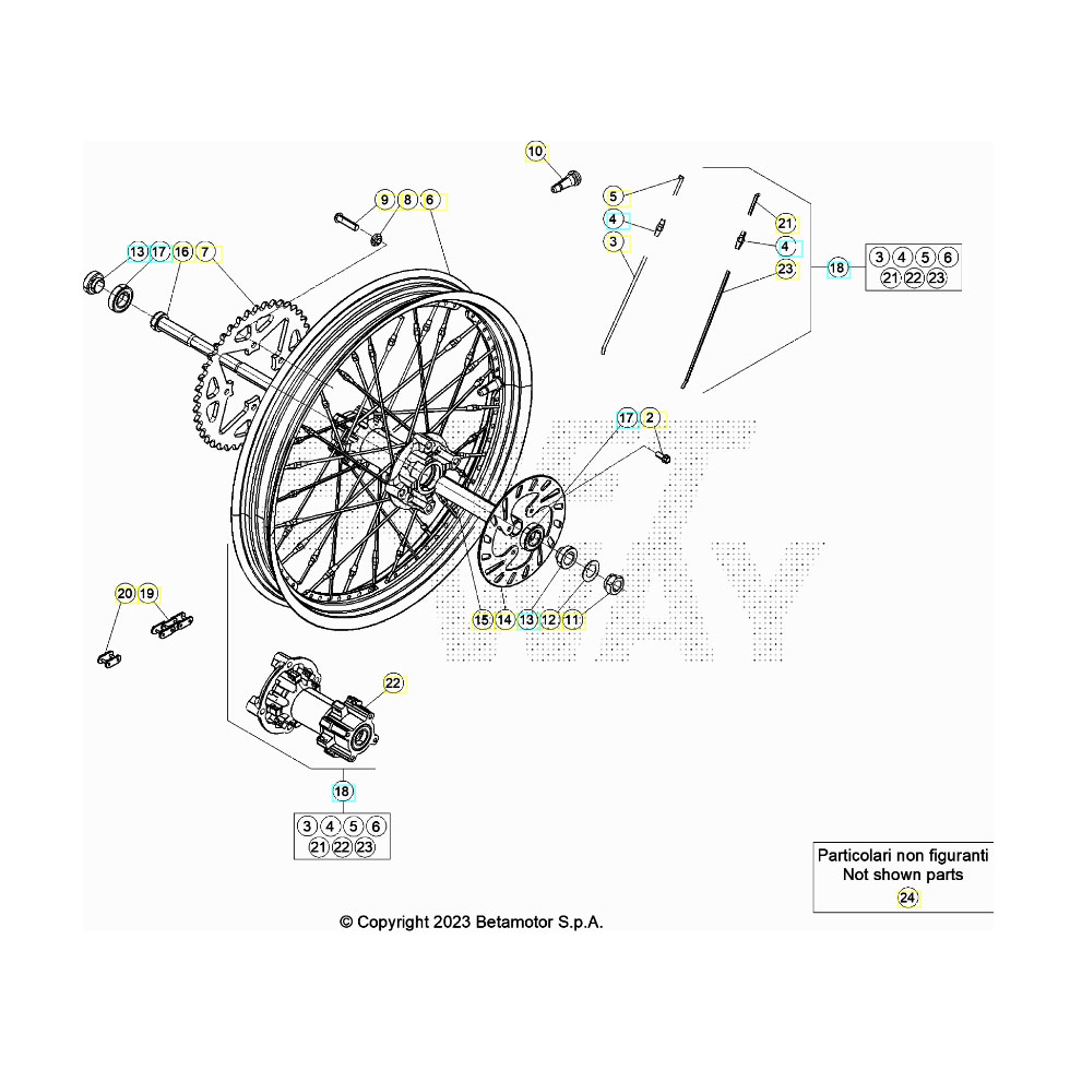 Beta EVO250 24 Hinterrad Ersatzteile Beta EVO250 24 Hinterrad Ersatzteile