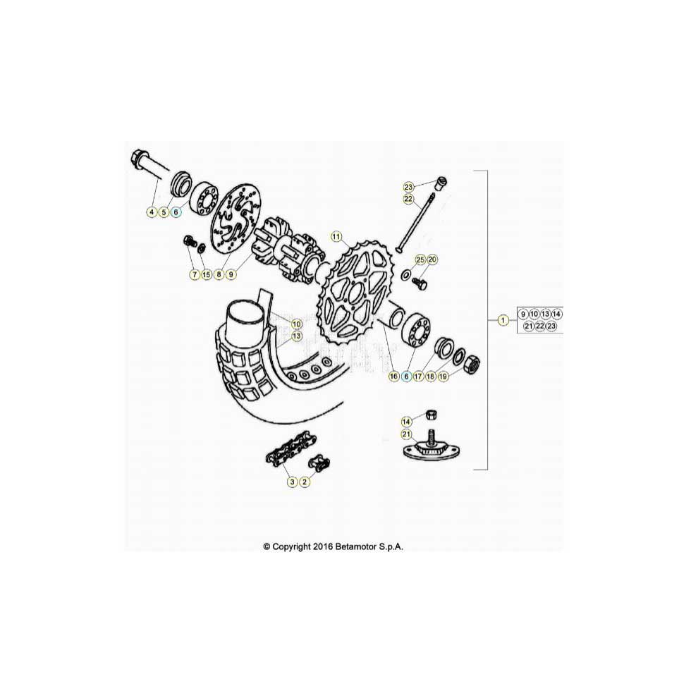 Beta EVO80 Junior 22 Hinterrad Ersatzteile Beta EVO80 Junior 22 Hinterrad Ersatzteile