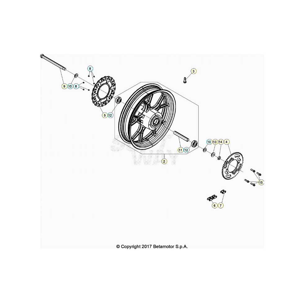 Beta RR125 LC 4T 20 Hinterrad Ersatzteile
