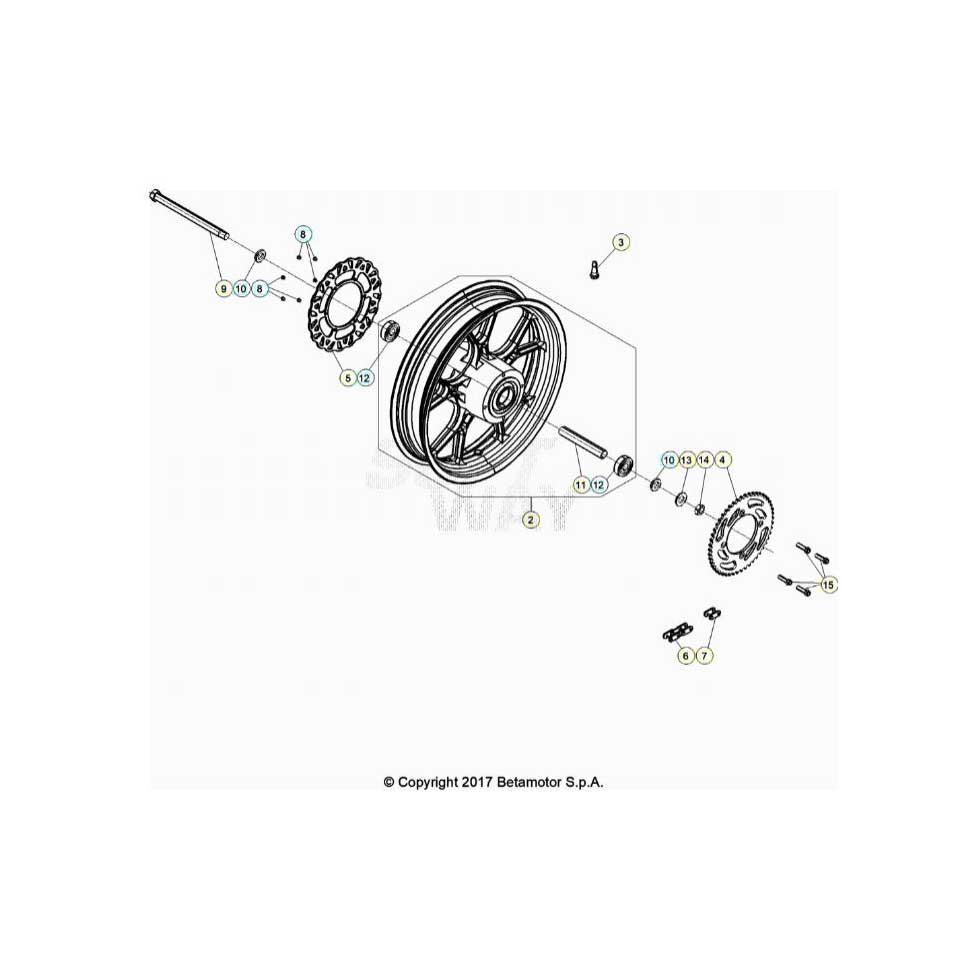Beta RR125 LC 4T 21 Hinterrad Ersatzteile Beta RR125 LC 4T 21 Hinterrad Ersatzteile