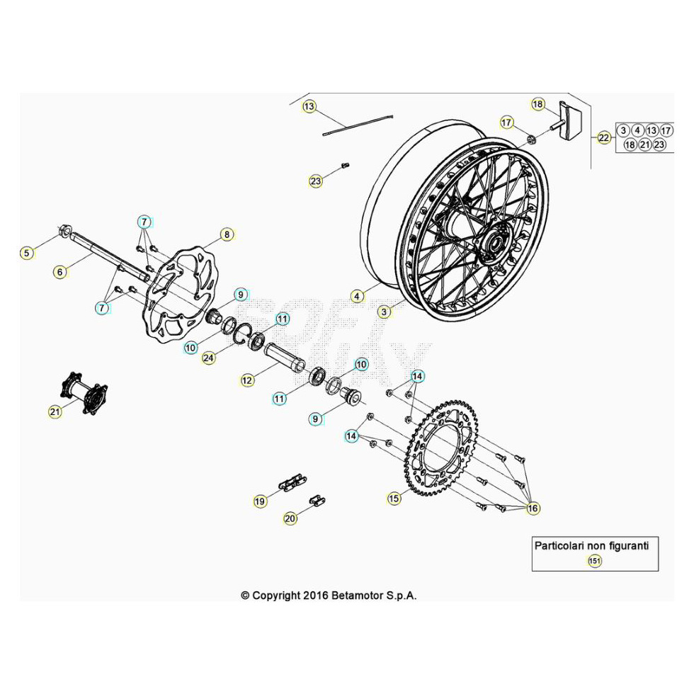 Beta RR125RC 20 Hinterrad Ersatzteile
