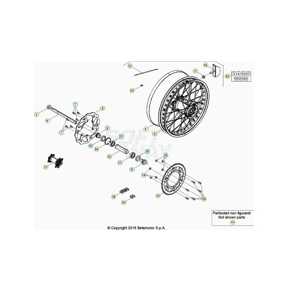Beta RR125RC 23 Hinterrad Ersatzteile