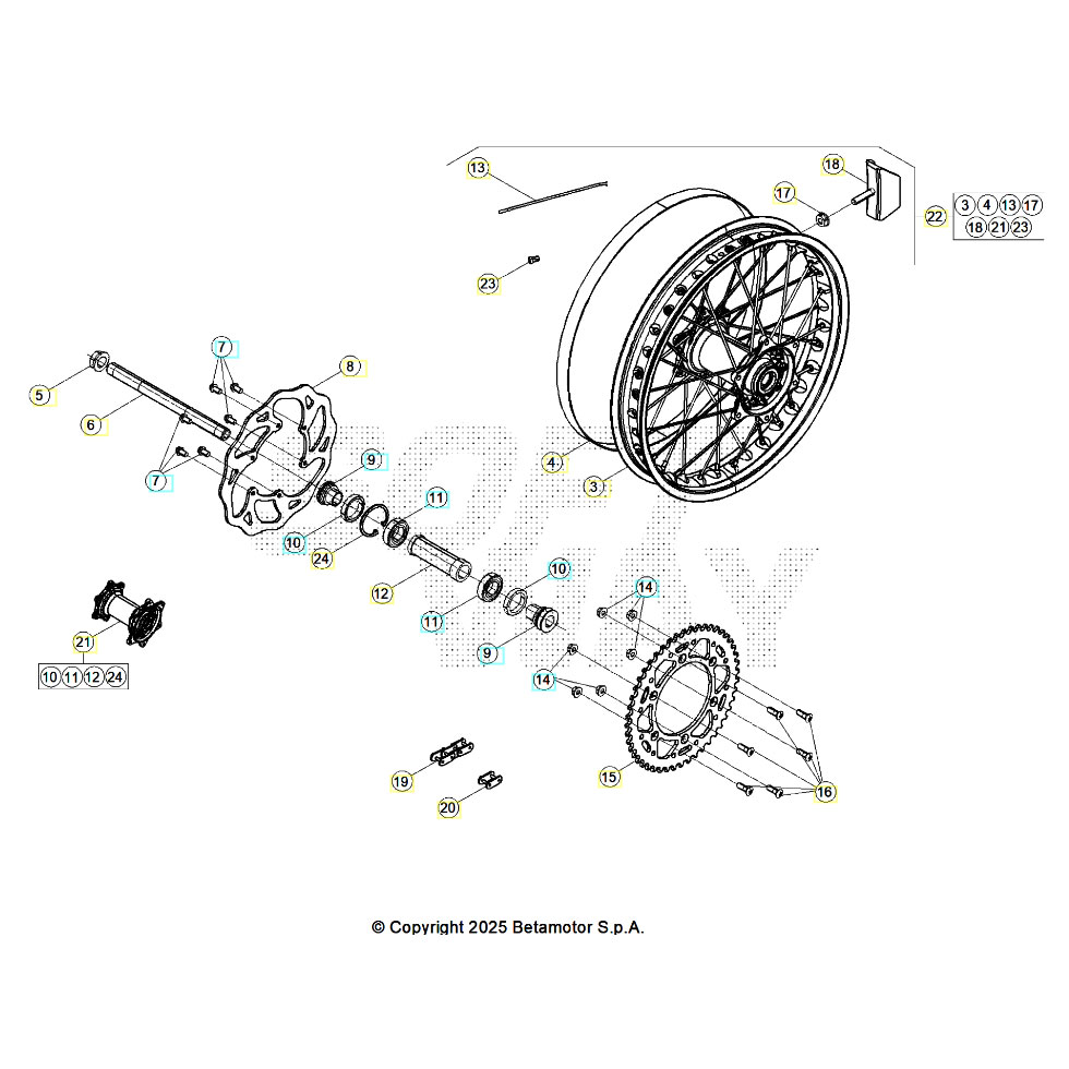 Beta RR125RC 26 Hinterrad Ersatzteile