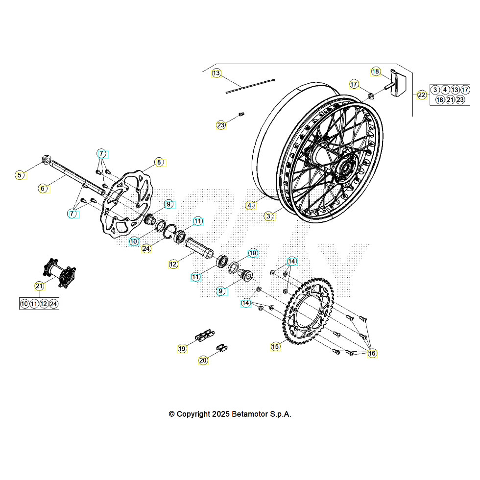 Beta RR200 26 Hinterrad Ersatzteile