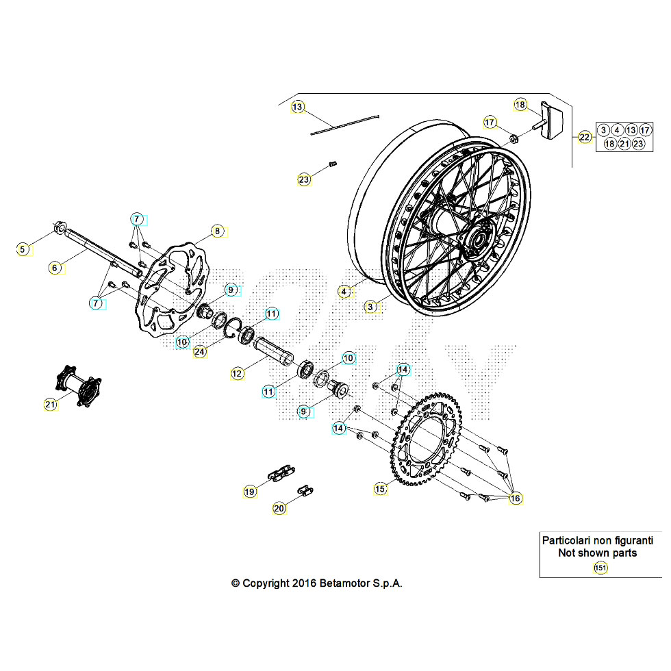 Beta RR200RC 25 Hinterrad Ersatzteile