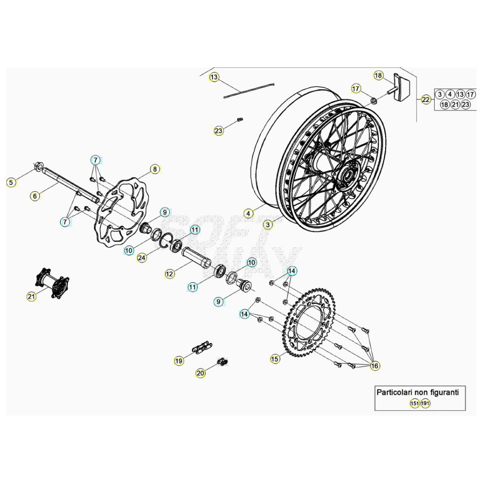 Beta RR300RC 25 Hinterrad Ersatzteile