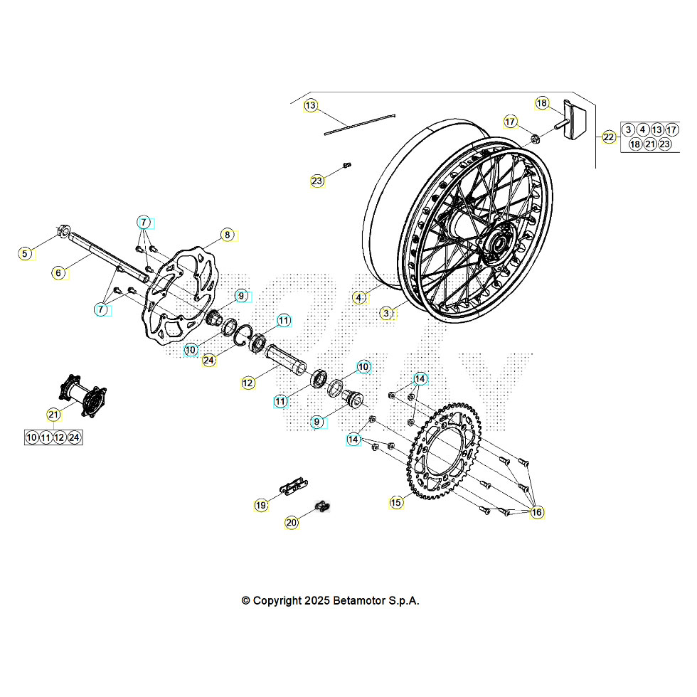 Beta RR250RC 26 Hinterrad Ersatzteile