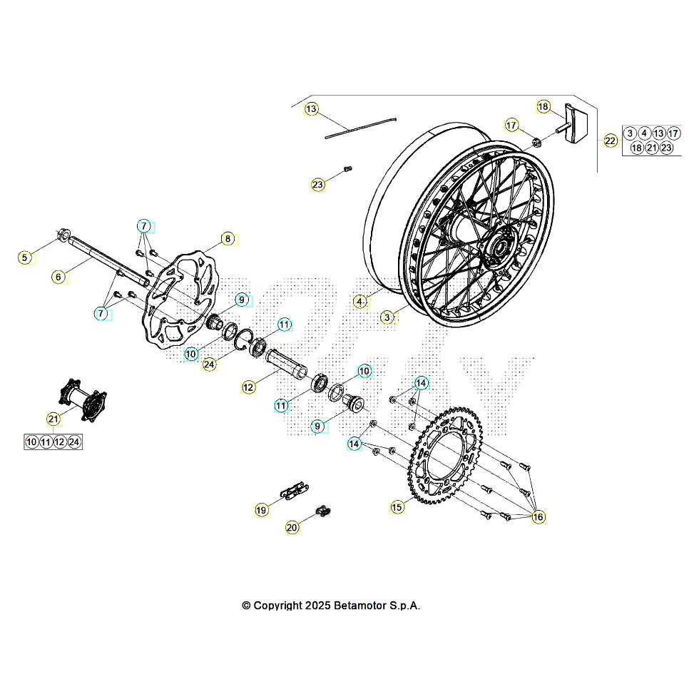 Beta RR300 26 Hinterrad Ersatzteile