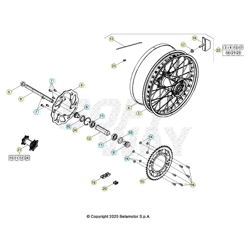 Beta RR300RC 26 Hinterrad Ersatzteile
